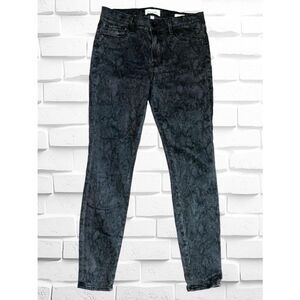 FRAME Womens Size 30 Le Skinny de Jeanne Black Tonal Python Denim Jeans •Cropped